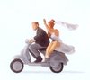 Preiser 28150 H0 Bridal couple riding a motor scooter